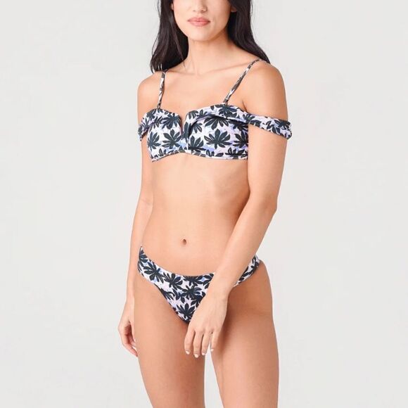 NEW Alexandra Miro Bikini Lola Top Tanga Bottom Palm Pink Blue Small - Picture 2 of 11